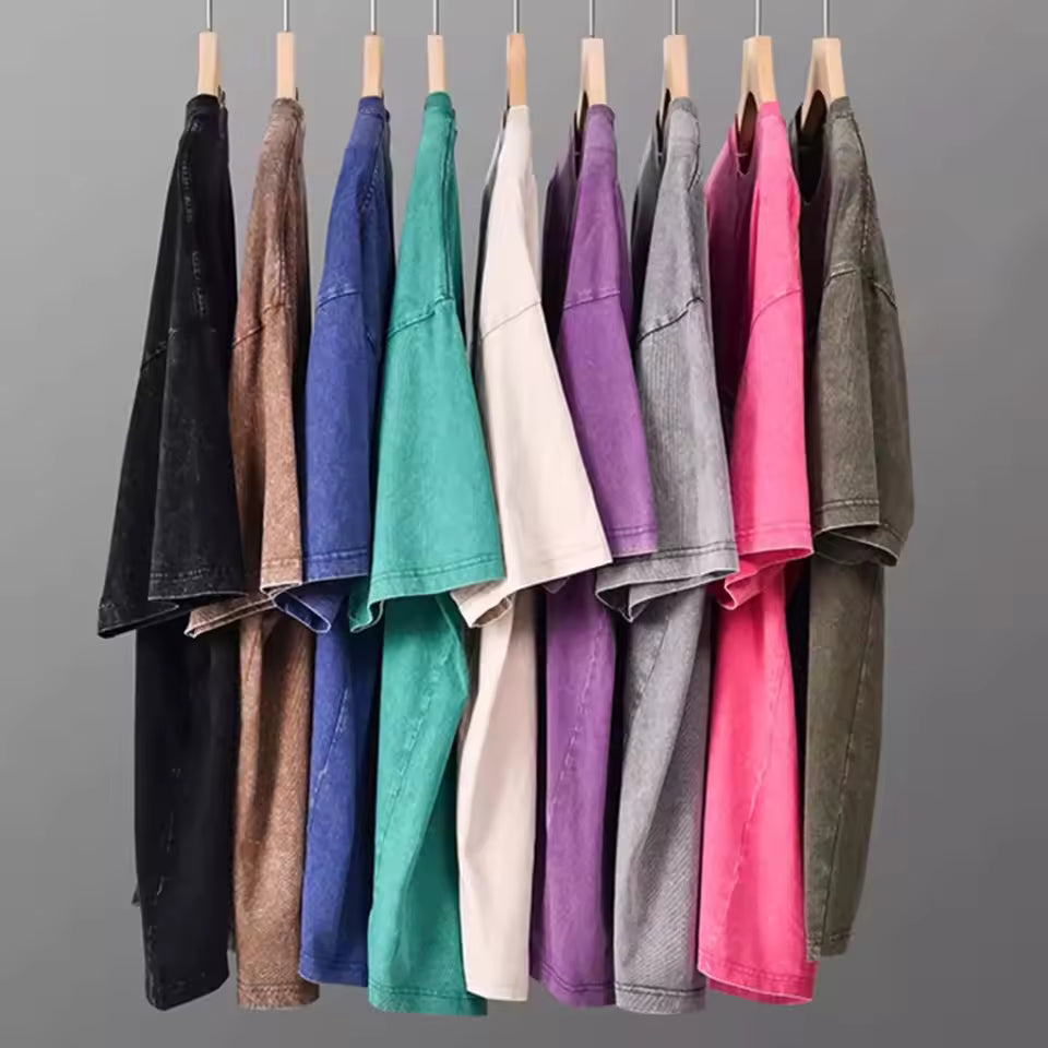 StillEssentials Oversized T-Shirts Men & Women Unisex Heavyweight Cotton Loose Fit Basic Mineral Wash Oversized Top Streetwear Baggy